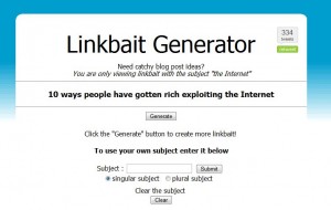 Linkbait Generator